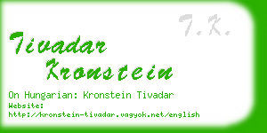 tivadar kronstein business card